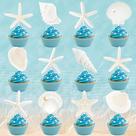 Cake Topper C L cooper life 24 unidades Natural Seashell Starfish