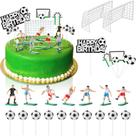 Cake Topper Decorations Tallew Soccer Feliz Aniversário, 24 unidades