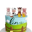 Cake Topper DiDiDida Farm Animal Theme, aniversário, chá de bebê