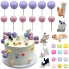 Cake Topper Firleayo Cat Cat Cake Decorações com 6 bonecos de gato Cake Topper Firleayo Cat Cat Cake Decorações com 6 bonecos de gato