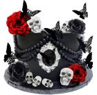 Cake Topper GallaRato Gothic Rose Skull Till Death 21 unidades