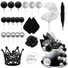 Cake Topper Knana Silver Black Theme Festa de Aniversário x25 Cake Topper Knana Silver Black Theme Festa de Aniversário x25