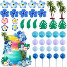 Cake Topper Morofme Hawaiian Tropical Flowers 42 unidades