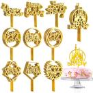 Cake Topper Outus 150 unidades de feliz aniversário acrílico dourado
