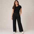 Calça Alfaiataria Baggy Feminina Facinelli 240523 Preta