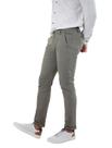 Calca alfaiataria casual sarja slim com elastano lisa verde musgo