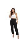 Calça Alfaiataria Feminina Com Cinto Fino Forrado R128