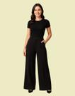 Calça Alfaiataria Feminina Pantalona Flare Wide Leg Social Cintura Alta