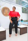 Calça Alfaiataria Lavínia Feminina Plus Size Com Cinto Moda Elegante
