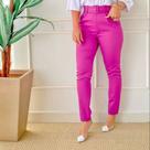 Calça Alfaiataria Pink Cinto Elegante Chick Feminina Esportiva