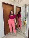 Calça alfaiataria rosa 79274 Calça alfaiataria rosa 79274