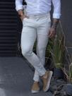 Calça Alfaiataria Skinny Amsterdã Acetinada Off White - Conquest