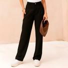 Calça Baggy Sarja Com Pregas No Bolso Feminino Revanche Carséolos