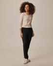 Calça Básica Feminina Jogger Bolso Faca Em Moletom Stretch Flanelado