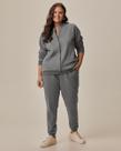 Calça Básica Feminina Plus Size Jogger Em Moletom Stretch Flanelado Calça Básica Feminina Plus Size Jogger Em Moletom Stretch Flanelado