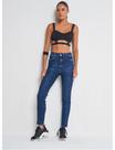 Calça básica jeans cintura alta