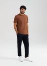 Calça Básica Masculina Taper Em Linho
