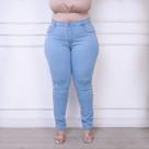 Calça Básica New Sexy Apple Plus Size Com Jeans Claro