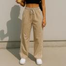 Calça Básica Street Reta Larga de Tactel com Cordão na Cintura e Bolso - Unissex Azul escolar Calça Básica Street Reta Larga de Tactel com Cordão na Cintura e Bolso - Unissex Azul escolar