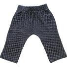 Calça bebê menina saruel com recorte malha jacquard marinho e branco