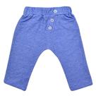 Calça bebê unissex saruel com recorte malha azul jeans médio