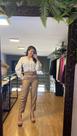 Calça bege alfaiataria tam M Maycloset
