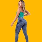 Calça bella jeans com detalhe na perna Calça bella jeans com detalhe na perna