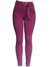 Calça Bengaline com cinto e Bolso feminina