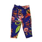 Calça Beta - azul estampada com amarração na frente