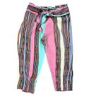 Calça Beta - listras coloridas com amarração na frente.