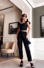 Calça Bolso Cargo Preta - M (Veste 40)