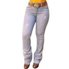 Calça Bordada Texas Jeans Country Tradicional C/ Lycra Clara