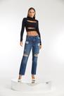 Calça boyfriend jeans escura all is love