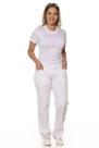 Calça branca feminina cós meio elástico