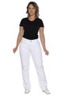 Calça branca sarja com elastano feminina