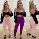 Calça canelada
