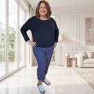 Calça Capri Feminina Plus Size Gorgurão Premium Tam 44 a 52 Tamanho:GCor:Azul