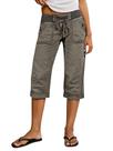 Calça Capri Flamingals Cintura Alta Reta Cinza M