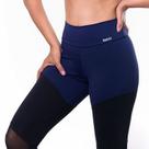 Calça capri Kehlu, cor preto e azul marinho