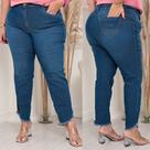 Calça Capri Plus Size Feminina Jeans Cintura alta Taiga Jeans com Lycra Barra desfiada lançamento Calça Capri Plus Size Feminina Jeans Cintura alta Taiga Jeans com Lycra Barra desfiada lançamento