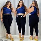 Calça capri plus size super lipo (com cinta) jeans com Lycra Ref:2495 Calça capri plus size super lipo (com cinta) jeans com Lycra Ref:2495