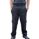 Calça Cargo em Brim 6 Bolsos Cintura Com Elástico