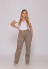 Calça Cargo Feminina 7948 Bege Escuro F075