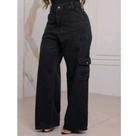 Calça Cargo Feminina Estilo Street, Cintura Alta e Bolsos Laterais