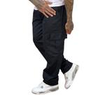 Calça Cargo Jeans Larga Masculina Bolso Lateral Streetwear Estilo de rua Calça Cargo Jeans Larga Masculina Bolso Lateral Streetwear Estilo de rua