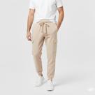 Calça Cargo Jogger Masculina Sarja com Elástico e cordão Moda Streetwear com Bolsos Laterais