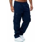 Calça cargo masculina casual, leve, tática, caminhada, corrida, ajuste clássico, vários bolsos, GG