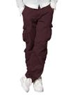 Calça Cargo Masculina Match Wild Vinho Vermelho Algodão Durável