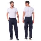 Calça Cargo Masculina Sarja Larga Cintura Elastico Skate Bolsos Laterais