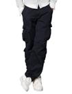 Calça Cargo Match Masculina Corte Reto Cinza Preto